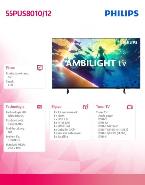Telewizor LED 55 cali 55PUS8010/12