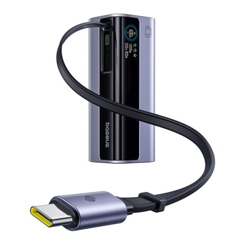 Powerbank 10000mAh EnerGeek GR11 ze zwijanym kablem 100W - szary BASEUS