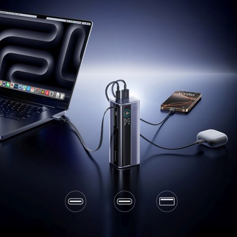 Powerbank 10000mAh EnerGeek GR11 ze zwijanym kablem 100W - szary BASEUS
