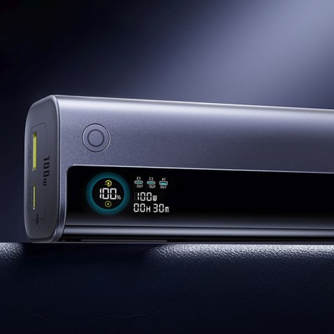 Powerbank 10000mAh EnerGeek GR11 ze zwijanym kablem 100W - szary BASEUS