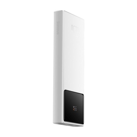 Powerbank 10000mAh USB-A USB-C z wyświetlaczem kablem 22.5W - biały BASEUS