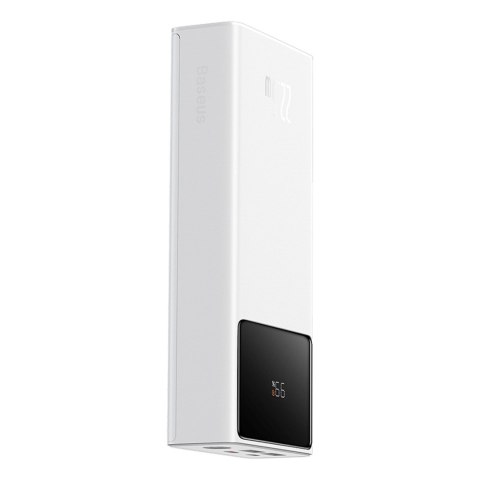Powerbank 20000mAh USB-A USB-C z wyświetlaczem kablem 22.5W - biały BASEUS