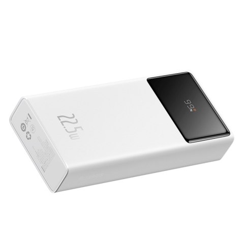 Powerbank 20000mAh USB-A USB-C z wyświetlaczem kablem 22.5W - biały BASEUS