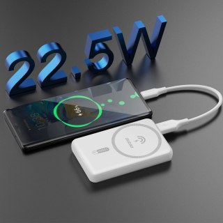 Powerbank magnetyczny K14S 5000mAh USB-A USB-C 20W - biały DUDAO