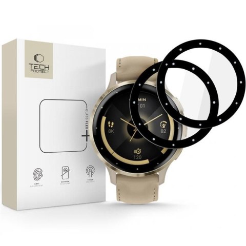 Szkło hybrydowe do zegarka Garmin Venu 3S Glass Flex+ czarne - 2 szt. Tech-Protect