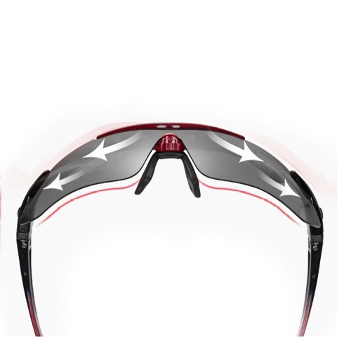 Okulary rowerowe polaryzujące 10001 - ZESTAW czarno-czerwone ROCKBROS