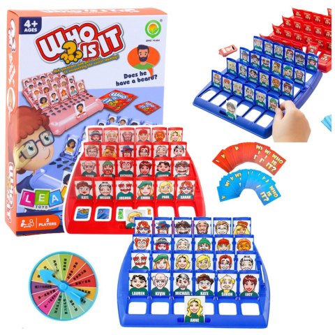 Gra Rodzinna Logiczna Zgadnij Kto to? Mini Podróżna 2 Plansze LEAN TOYS