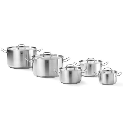 Garnek średni Kitchen Line z pokrywką 6 l śr. 240 x 135 mm - Hendi 836309