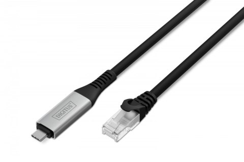 Kabel adapter USB-C - RJ45 Kat. 6A S/FTP, 1 Gbit/s, USB 3.2 Gen1, LSZH, 2m