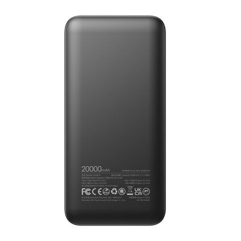 Powerbank JR-PBF14 20000mAh 2.4A 2x USB-A 1x USB-C - czarny JOYROOM