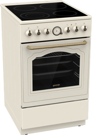 Kuchnia elektryczna GORENJE GECS5B70CLI Retro 50 cm | AirFry | funkcja Pizza | FrozenBake | kremowy