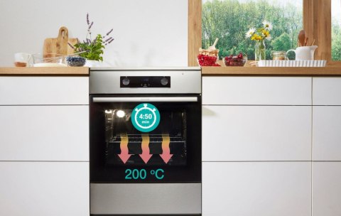 Kuchnia elektryczna GORENJE GECS5B70CLI Retro 50 cm | AirFry | funkcja Pizza | FrozenBake | kremowy