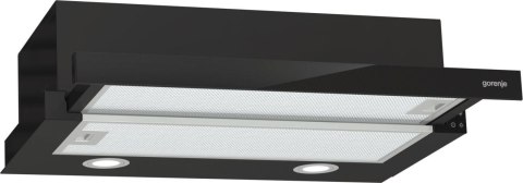 Okap teleskopowy GORENJE TH62E4BG 60 cm | sterowanie dotykowe | LED | czarny szkło
