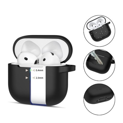 Etui pokrowiec na Apple AirPods 4 Silicone Hook - czarne