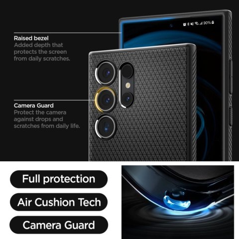 Etui pokrowiec na Samsung Galaxy S24 Ultra Liquid Air - czarny mat SPIGEN