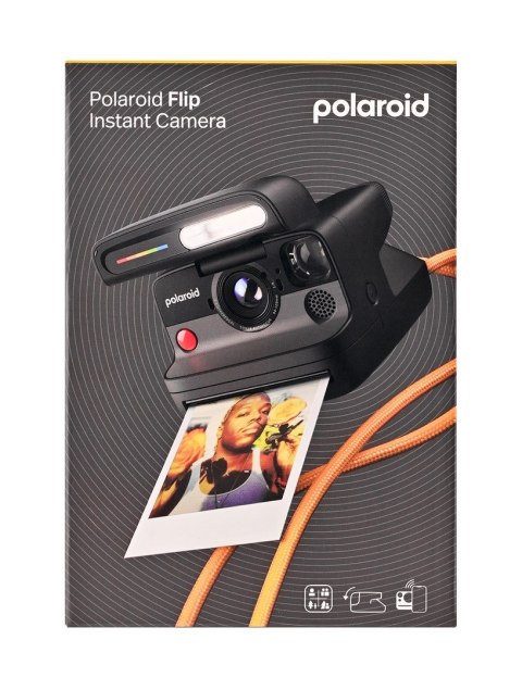 Aparat natychmiastowy z kolorowymi wkładami (8 zdjęć) Polaroid Flip, czarny