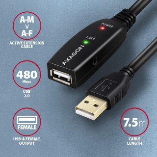 ADR-207 USB 2.0 A-M -> A-F aktywny kabel przedłużacz/wzmacniacz 7.5m AXAGON
