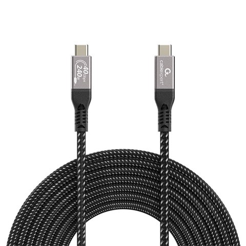 GEMBIRD KABEL DO ŁADOWANIA I TRANSMISJI DANYCH PREMIUM USB 4 TYPE-C 40 GB/S, 240 W, 0.3 M
