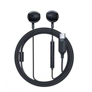 Słuchawki douszne ze złączem USB-C mikrofonem i pilotem 1.2 m - czarne ACEFAST