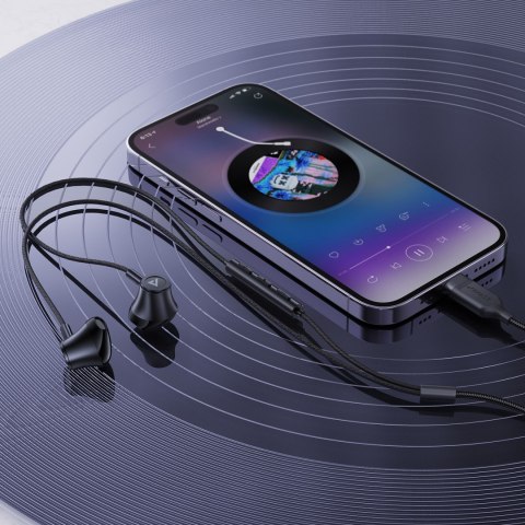 Słuchawki douszne ze złączem USB-C mikrofonem i pilotem 1.2 m - czarne ACEFAST