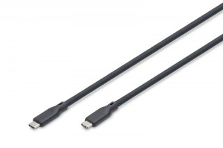 Kabel połączeniowy silikonowy USB-C-USB-C | USB 4 ver.2.0 80Gbps | 8K@60Hz | PD 3.1 240W| 1,0m | czarny