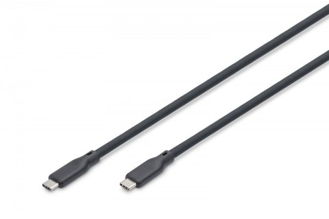 Kabel połączeniowy silikonowy USB-C-USB-C | USB 4 ver.2.0 80Gbps | 8K@60Hz | PD 3.1 240W| 1,0m | czarny