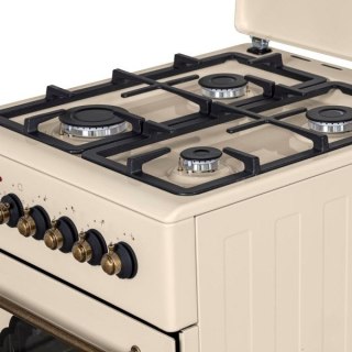 Kuchnia gazowo-elektryczna MPM MPM-56-KRM-14 Retro 50 cm | termoobieg | grill | ruszt żeliwny | kremowy