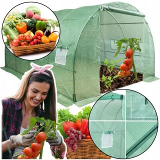 Tunel Ogrodowy Foliowy Szklarnia Na Warzywa Okna Zielony UV 4x2,5x2 M 10M² LEAN
