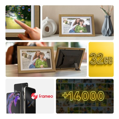 Ramka Cyfrowa 10.1'' z aplikacją Frameo 32GB - jasnobrązowa