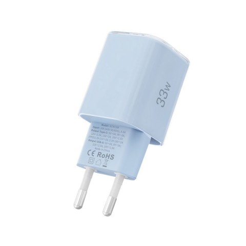 Ładowarka sieciowa USB-A USB-C PD 33W QC - niebieska Tech-Protect