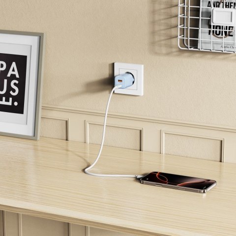 Ładowarka sieciowa USB-A USB-C PD 33W QC - niebieska Tech-Protect