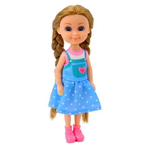 Mini Laleczka Z Długimi Włosami W Sukience 15cm Mix LEAN TOYS