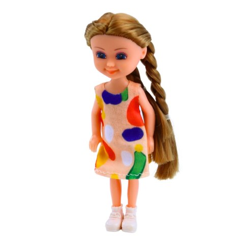Mini Laleczka Z Długimi Włosami W Sukience 15cm Mix LEAN TOYS