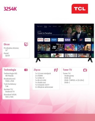Telewizor QLED 32 cale 32S4K