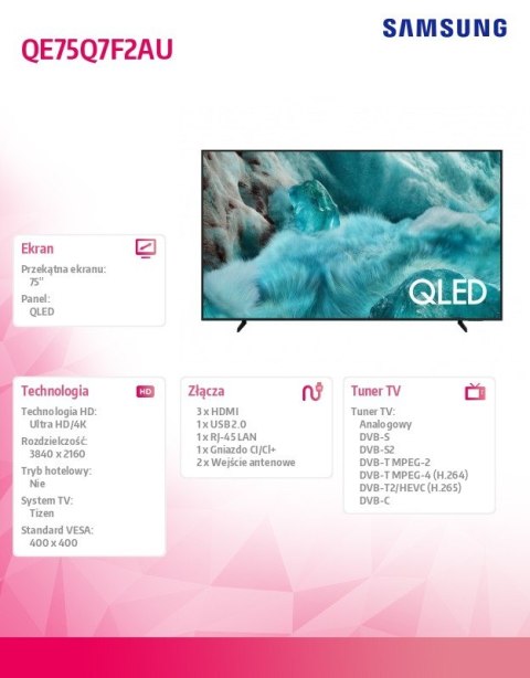 Telewizor QLED 75 cali QE75Q7F2AUXXH
