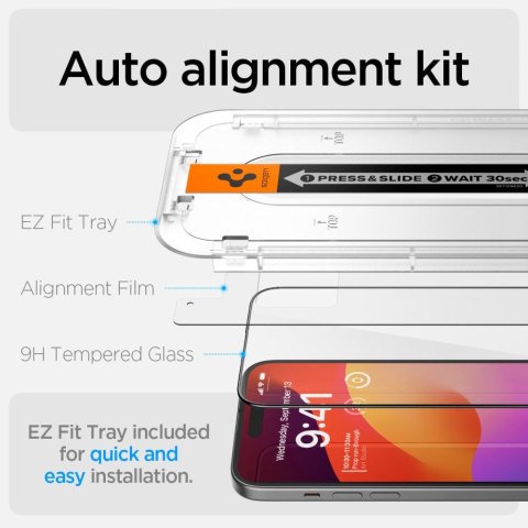 Szkło hartowane ochronne na iPhone 15 Plus Glas.tR EZ Fit FC - czarne