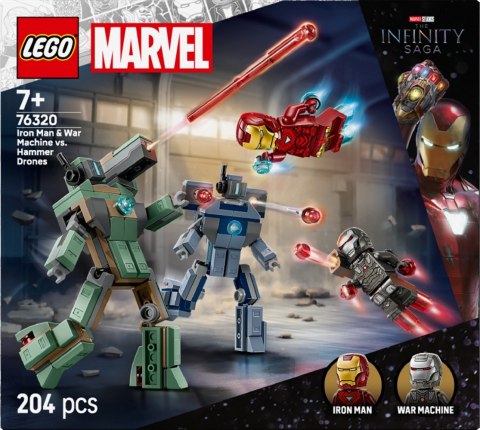 Klocki Super Heroes 76320 Iron Man i War Machine kontra drony Hammera LEGO