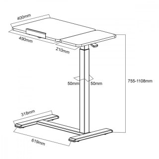 Mobilne biurko/stand do laptopa MC-120W, 76-109 CM Maclean