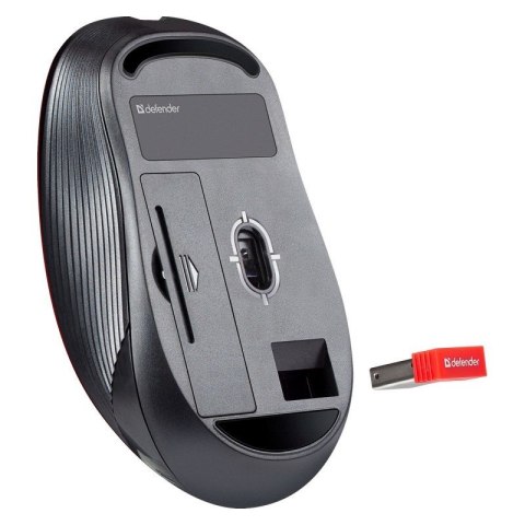 DEFENDER MYSZ BEZPRZEWODOWA GASSA MM-105 RF SILENT CLICK CZERWONA 52103