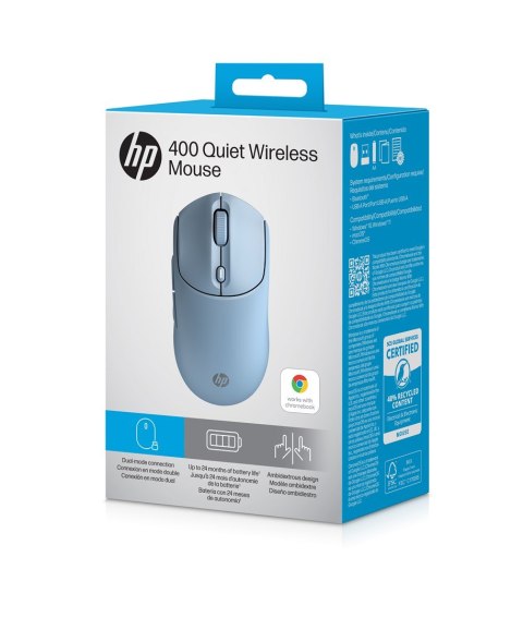 Mysz HP 400 Quiet Blue Wireless Mouse bezprzewodowa niebieska AZ7B4AA