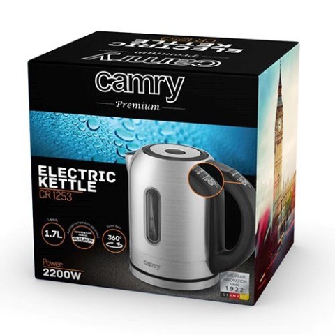 Czajnik elektryczny Adler CR 1253 (2200W 1.7l; kolor inox)