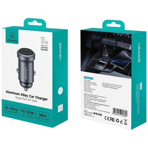 Ładowarka samochodowa 30W PD Aluminium CC321