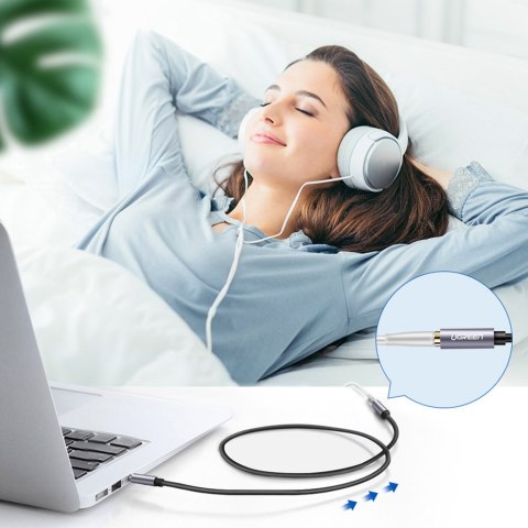 Przedłużacz adapter przejściówka do słuchawek mini jack 3.5mm 0.5m niebieski UGREEN