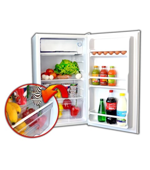 Lodówka Ravanson LKK-90E 90l | mechaniczna regulacja termostatu | 470 x 440 x 830 mm | biały