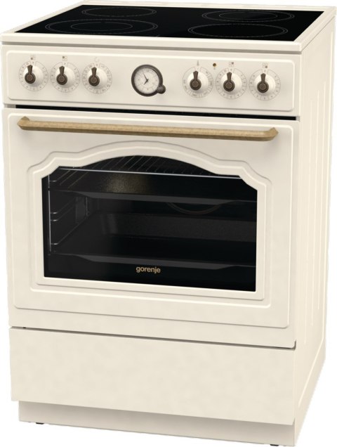 Kuchnia elektryczna GORENJE GECS6B70CLI Retro 60 cm | ExtraSteam | AirFry | FrozenBake | kremowy