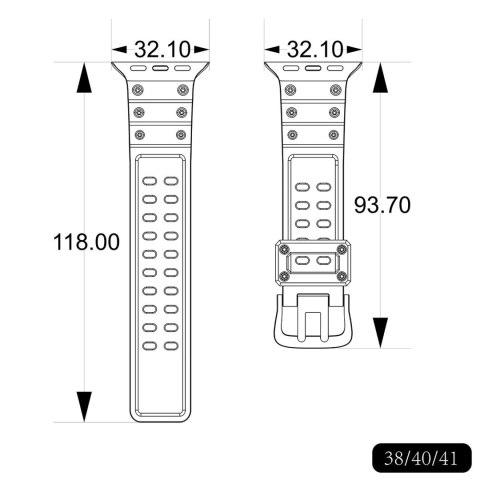 Pasek elastyczny do Apple Watch 38 / 40 / 41 mm - czarny HURTEL