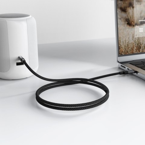 Kabel przewód USB-C - mini jack 3.5mm 1m - czarny ACEFAST