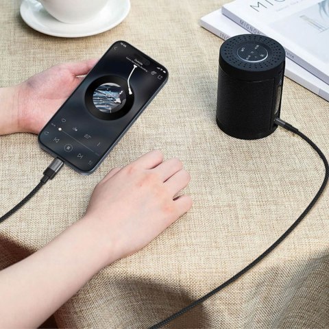 Kabel przewód USB-C - mini jack 3.5mm 1m - czarny ACEFAST