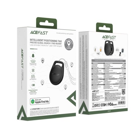 Lokalizator Bluetooth brelok kompatybilny z Apple Find My - czarny ACEFAST