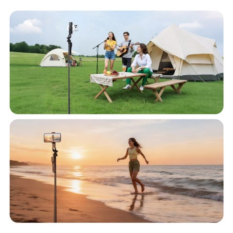 Selfie stick tripod 1/4'' na telefon kamerę aparat z obrotem 360 Bluetooth - czarny ORICO